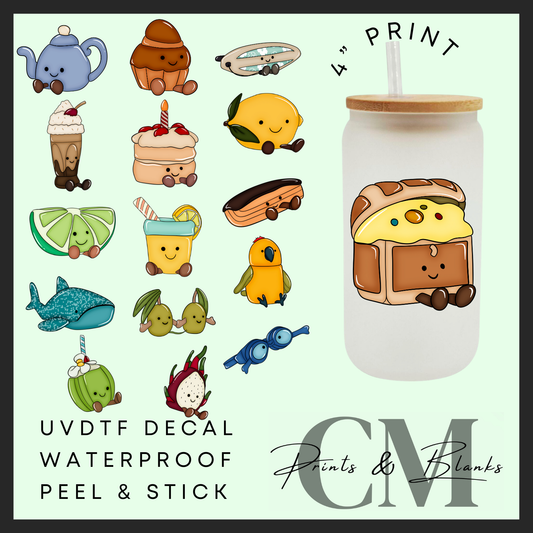 Summer jelly teddy Uvdtf single decals (4”, 10cm)