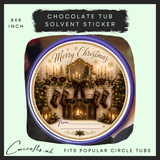 Golden Fire Place chocolate tub solvent sticker