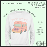 Pink bus driver DTF transfer