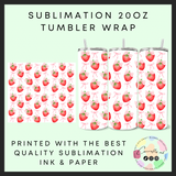 Strawberries Sublimation 20oz tumbler wrap