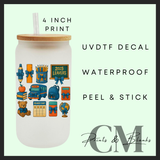 blue teacher Uvdtf single decals (4”, 10cm)