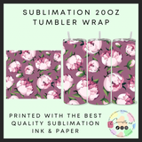 Peonies Sublimation 20oz tumbler wrap