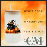 Black cats & pumpkins uvdtf single transfers (4” / 10cm)