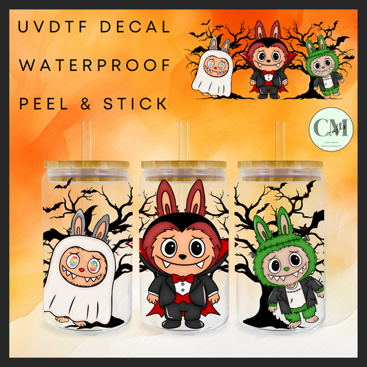 Halloween monsters spooky forest 16oz Uvdtf wrap