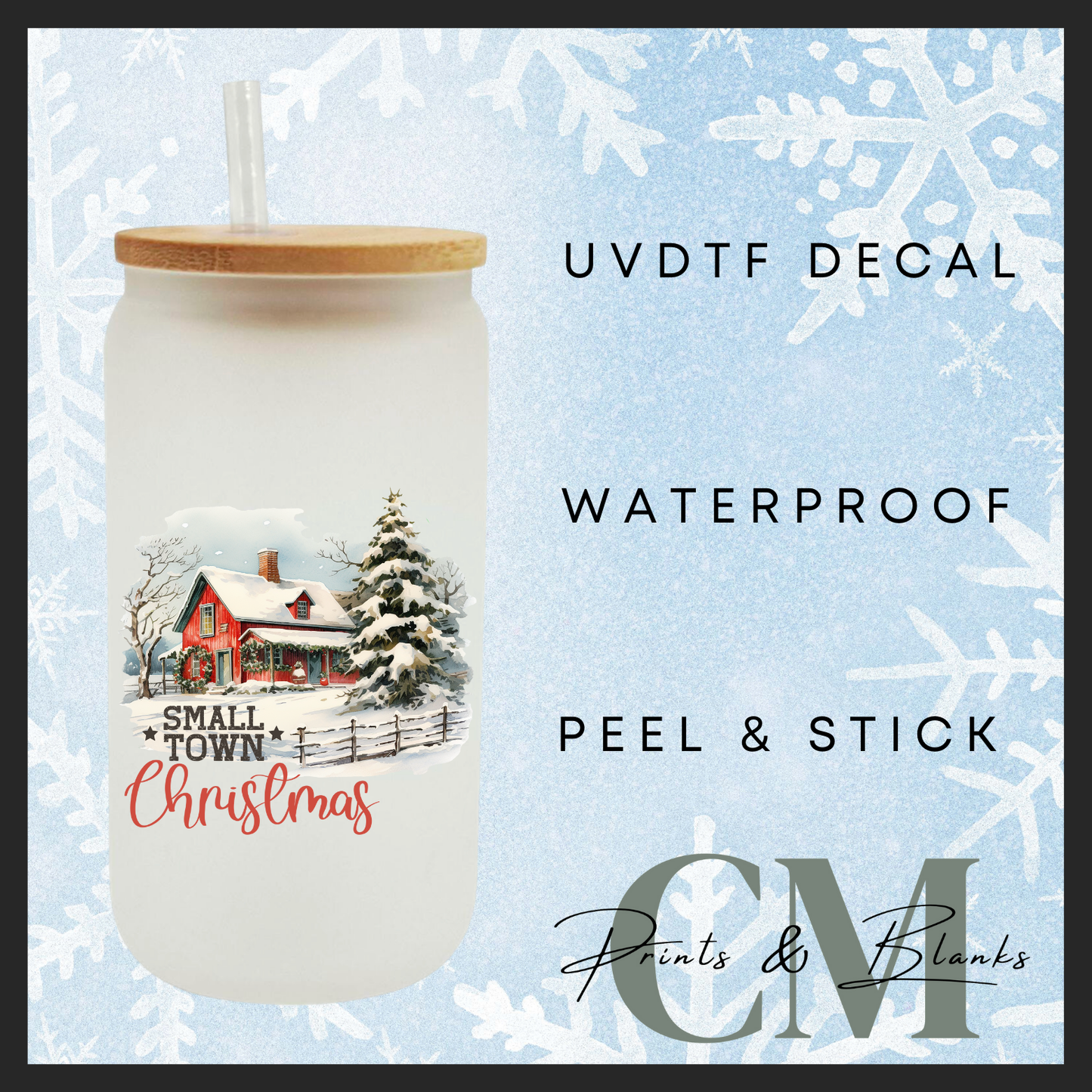 Farm style Christmas uvdtf single transfers (4” / 10cm)