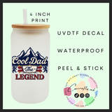 Cool dad Uvdtf single decal (4”, 10cm)