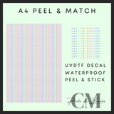 Rainbow stars A4 Peel & Match Uvdtf sheet