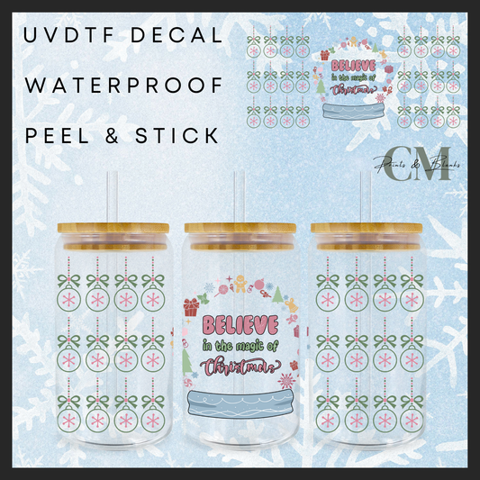 Believe in the magic of Christmas 16oz uvdtf wrap