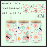 Flowery butterflies Uvdtf 16oz wrap