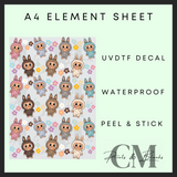 The monsters small flowers a4 uvdtf element sheet