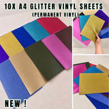 SAMPLE BUNDLE- 10x a4 glitter vinyl sheets