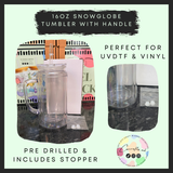 16oz snowglobe tumbler with handle