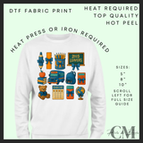 Blue teachers DTF transfer