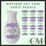 Purple flowers Uvdtf vase decal