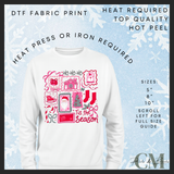 Pink Christmas DTF transfer