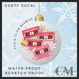Christmas cassette 8-10cm bauble Uvdtf decal