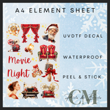 Magical movie night a4 uvdtf element sheet