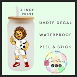 Football lion Uvdtf single decal (4”, 10cm)