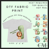 When I wake up zoo animals DTF transfer