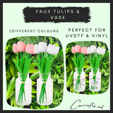 Faux tulip & vase