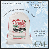 Merry Christmas DTF Santa sack transfer