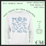 Coquette sea shells DTF transfer