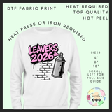 Leavers 2026 spray paint DTF transfer pink
