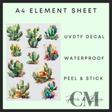 Cacti A4 uvdtf element sheet