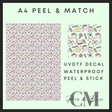 Cute teacher vibes A4 Peel & Match Uvdtf sheet