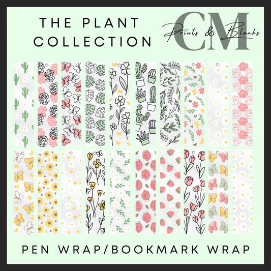 The plant collection bookmark & pen wrap Uvdtf decals
