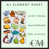 Summer jelly Teddy A4 uvdtf element sheet