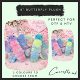 8” butterfly multi coloured plush