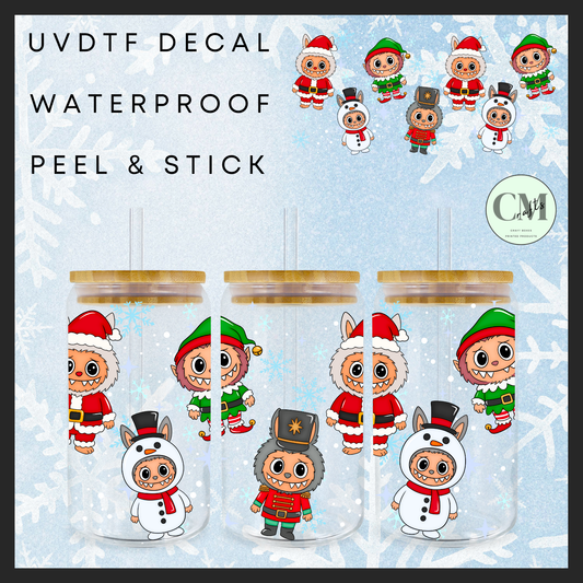 Repeated christmas monsters 16oz Uvdtf wrap