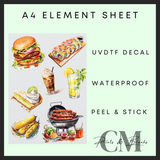 BBQ A4 uvdtf element sheet
