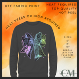 Neon halloween bow DTF transfer