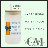 Nothing can measure male teacher Uvdtf single decals (4”, 10cm)