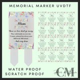 Spring flowers memorial marker Uvdtf decals