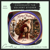 Santa Clause chocolate tub solvent sticker
