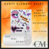 Pink & purple Halloween Uvdtf element sheet