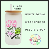 Matcha & books Uvdtf single decal (4”, 10cm)