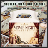 Solvent treat box sticker - movie night