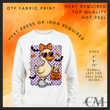 Checkered Halloween DTF transfer