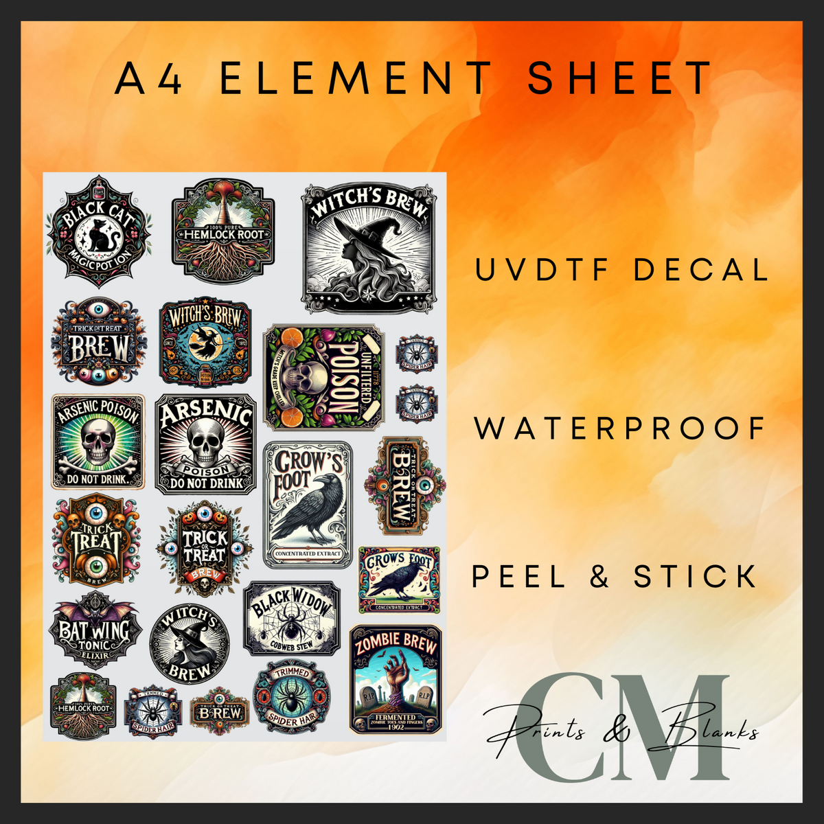 Label For Element Potion labels A4 Uvdtf element sheet – cmcraftsuk