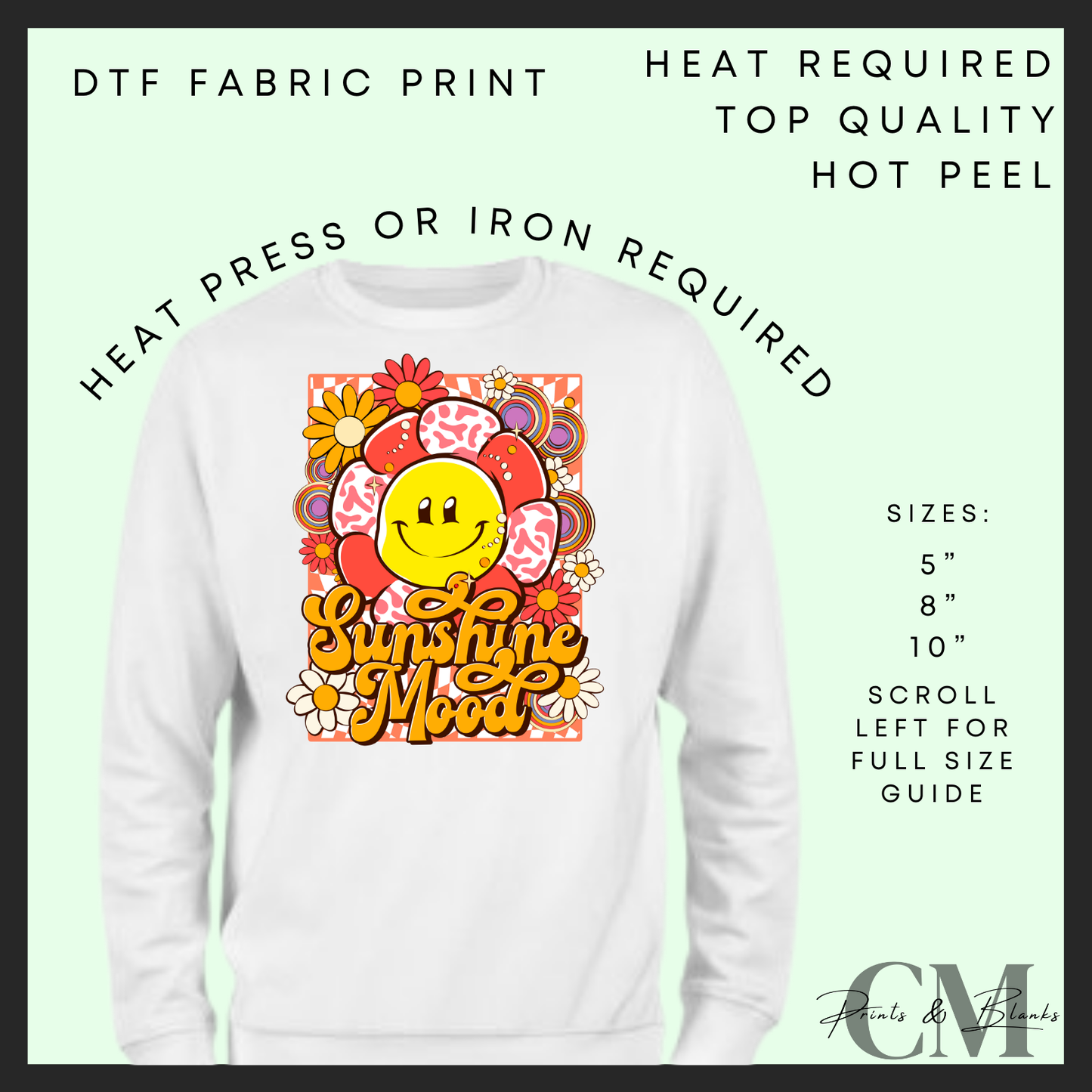 Sunshine mood DTF transfer