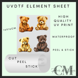 Teddy bear uvdtf element sheet