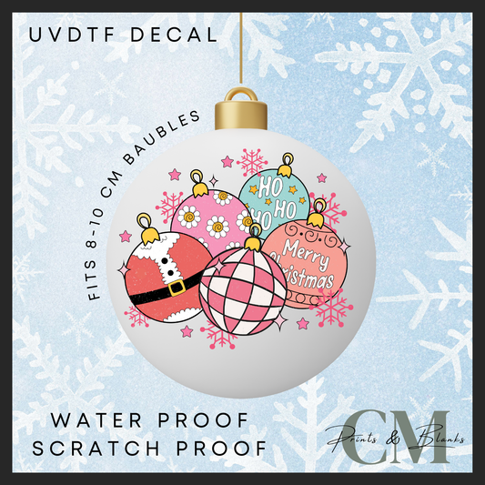 Christmas baubles 8-10cm bauble Uvdtf decal