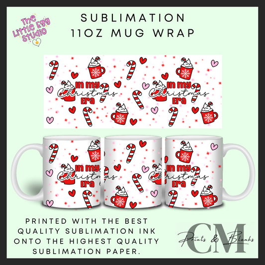 In my Christmas era 11oz sublimation mug wrap