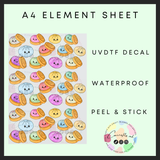 Squishy dumpling repeated  A4 element sheet