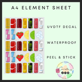 Summer drinks A4 uvdtf element sheet