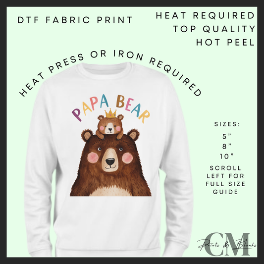 Papa bear Father’s Day DTF transfer